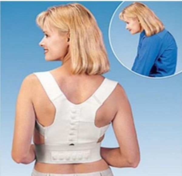 

1 pc magnetic braces back shoulder corrector support brace belt men women care health adjustable posture band kg-658, Black;blue