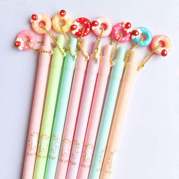 

48 pcs/lot doughnut cat mechanical pencil student pencil automatic pen for kid school office supply escolar papelaria, Blue;orange