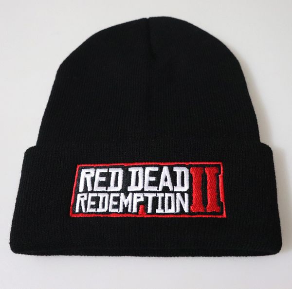 

men reddeadredemption2 letter embroidery beanie hat outdoor riding warm wool cap women street hip-hop trend knitted hat wholesale, Blue;gray