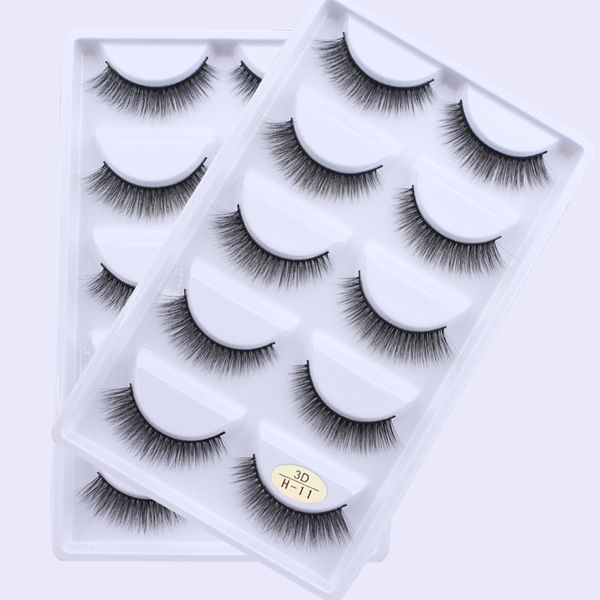 

5 pairs handmade cotton stalk water mink false eyelashes cross messy dense natural eye lashes stage makeup false eyelashes