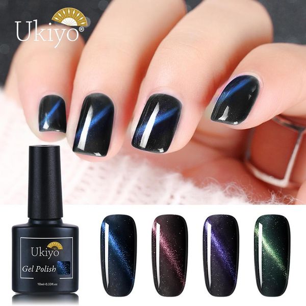 

ukiyo 10ml gel nail polsih cat eye coat soak off gel lacquer magnetic 3d effect cat eye coat need magnet uv gel varnish, Red;pink
