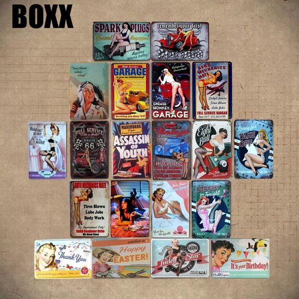 

vintage poster girls style tin sign art painting bar pub garage l house wall decor metal poster