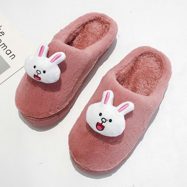 

nice autumn women lovely slippers indoor bear dark shoes woman for home girls flat heels casual flip flops, Black
