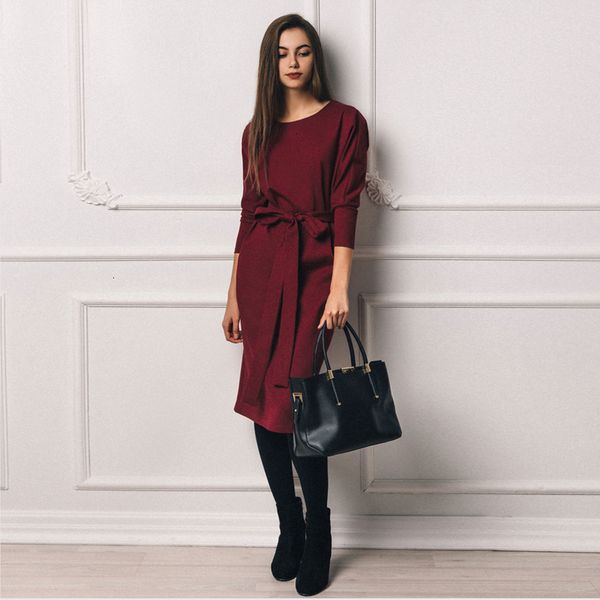 

designer dress woman clothing bandage vintage winter dress wine high waist elegant office ladies solid dresses autumn winter warm dress, Black;gray