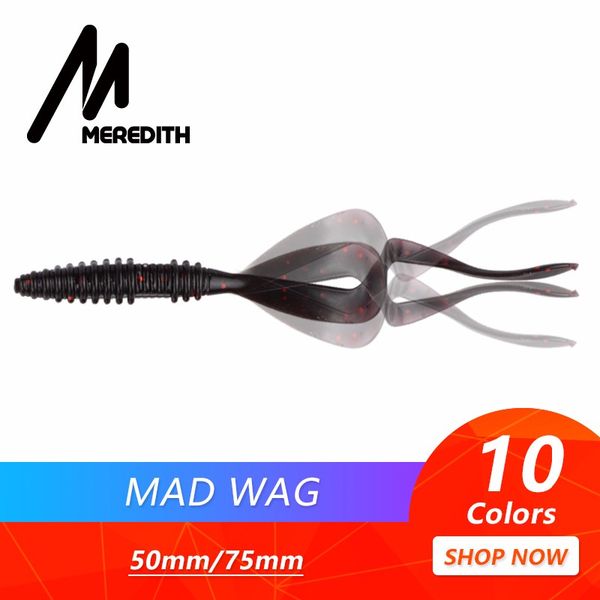 

meredith mad wag fishing soft lures 50mm 75mm artificial soft baits predator silicone fishing soft wobblers fishing lures