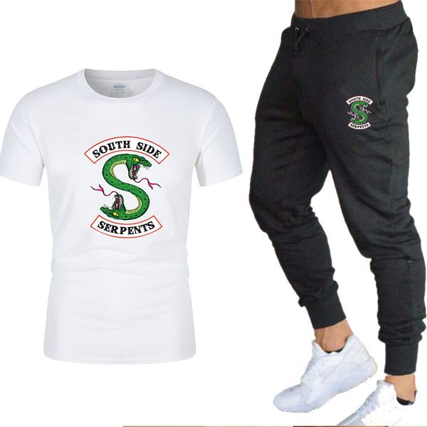 

riverdale south side брюки мужчина sweatpants + мужчины работают футболка мужских наборов беговых спортивная gym фитнес спортивной tracksuit, Gray