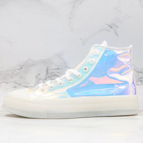 

all star 1970s shoe laser colorful jelly shoe chuck 70 transparent discoloration men women hight r casual shoes sports sneakers, Black