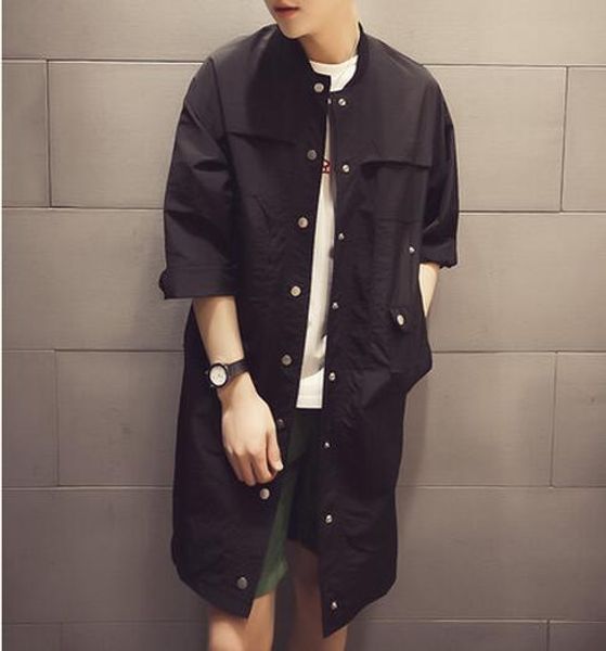 

men's trench coats -5xl 2021 design long style fashion trend wear, Tan;black