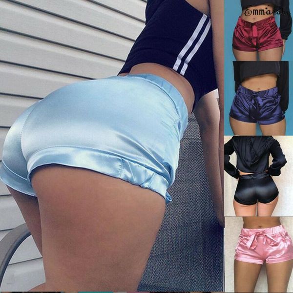

women ladies summer mini beach casual shorts high waist pocket satin shorts new fashion casual solid soft, White;black