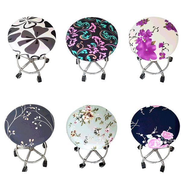 

printed round chair cover bar stool cover spandex chair stretch seat elastic dining room weddings home accessories