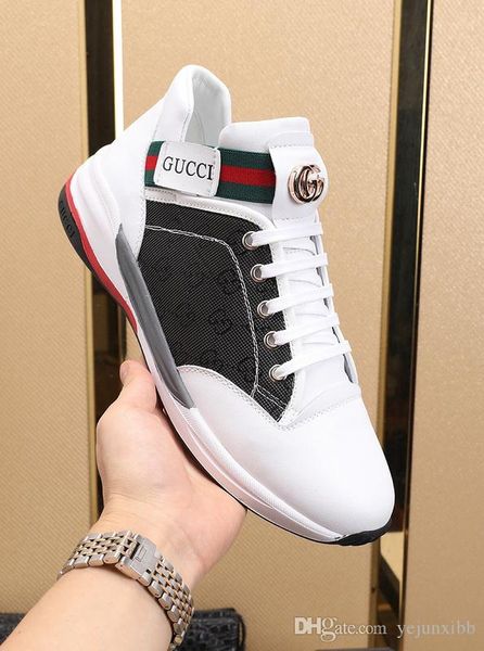 

a1 повседневная обувь моды luxury brands дизайнер кроссовки шнуровка кроссовки green red stripe black leather вышитые