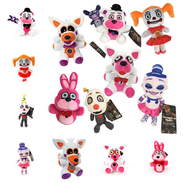 

new 7 styles 20cm cartoon five nights at freddy plush toys bonnie foxy freddy fnaf stuffed animals kids doll t2g5043