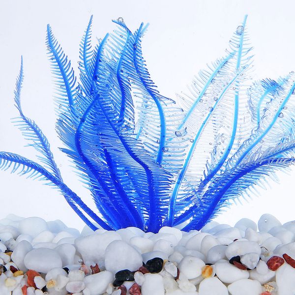 

inexpensive fish tank underwater ornament artificial coral aquatic plant decor green/blue