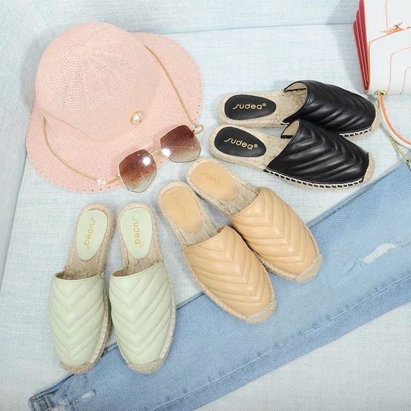 

lyeejion women's shoes genuine leather shoes new fashion espadrilles woman casual loafers spring autumn slippers, Black