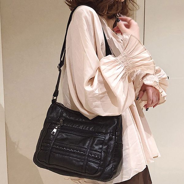 

women's fashion messenger bag black messenger bag shoulder casual wild casual female bags trunk tote shoulder ladies