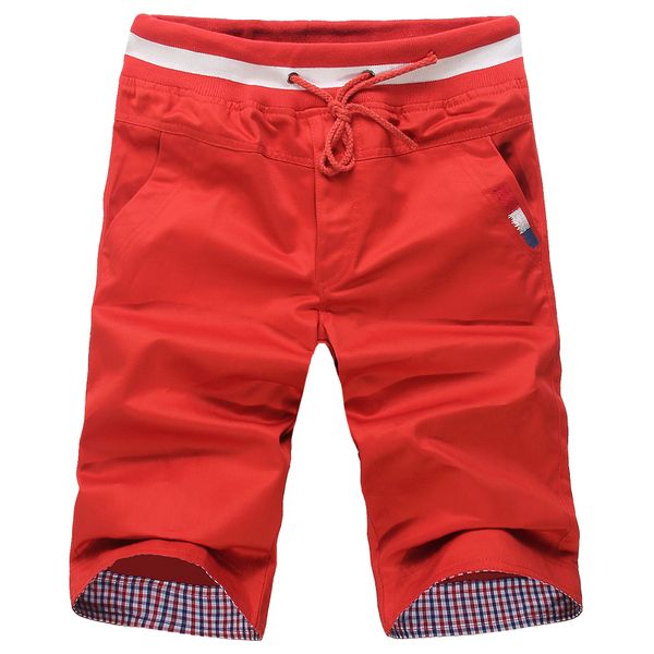 

men's shorts 2021 summer solid color casual stretch sports elastic waist cotton comfortable breathable, White;black