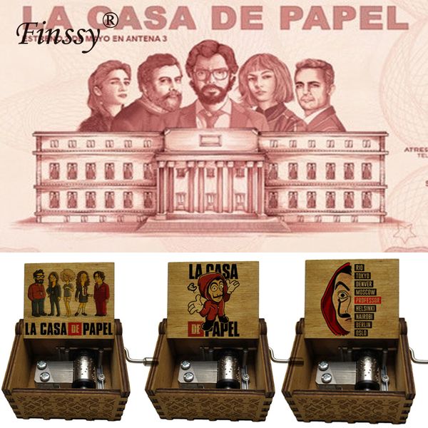 

la casa de papel dali theme song bella ciao movement music box accessories movie paper house holiday gift decoration jewelry, Silver