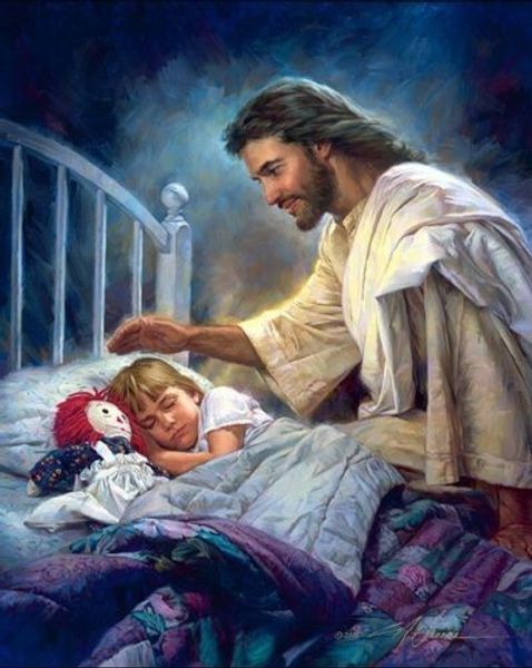 

nathan greene - i am with you always - jesus by girl's bed home decor hd print oil painting on canvas wall art canvas pictures 200110
