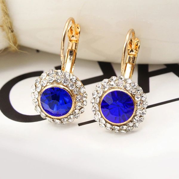 

earring jewelry 2019 colors moom river style clip earrings without piercing round rhinestone earrings for women wedding gifts, Silver