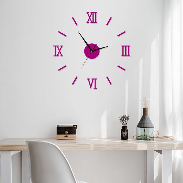 

3d large wall clock mirror sticker big watch sticker home decor unique gift diy black