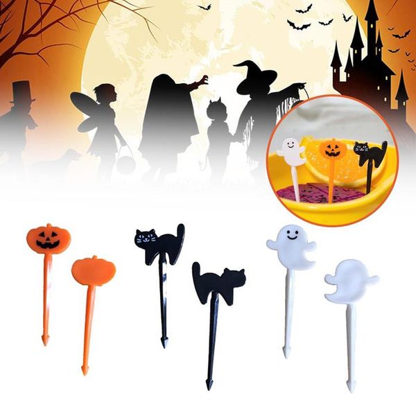 

6 шт / комплект halloween фрукты форкс творческий моды мультфильм фрукты подписание set детский праздник фестиваль вилка для вечеринок
