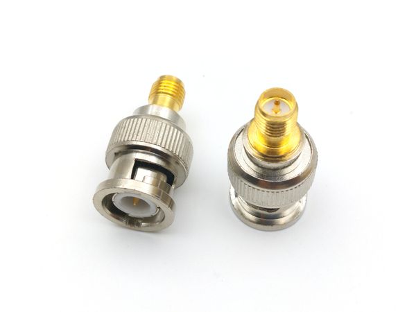 100 pcs latão RP SMA fêmea jack para BNC plugue macho RF Coaxial adaptador em linha reta