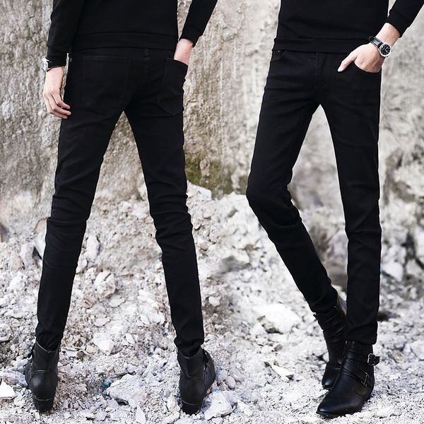 

autumn stretch jeans men's korean version of pedicure underpants skinny jeans men 2019, Blue