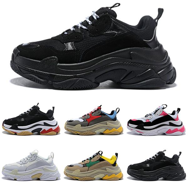 

with socks platform triple-s sneakers dad shoes beige black vintage kanye old grandpa mens trainers leisure casual shoes size 36-45
