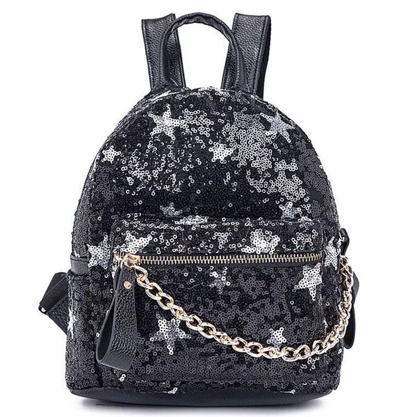

sequins backpack women all-match bag pu leather sequins backpack girl small travel princess mochia bling bags