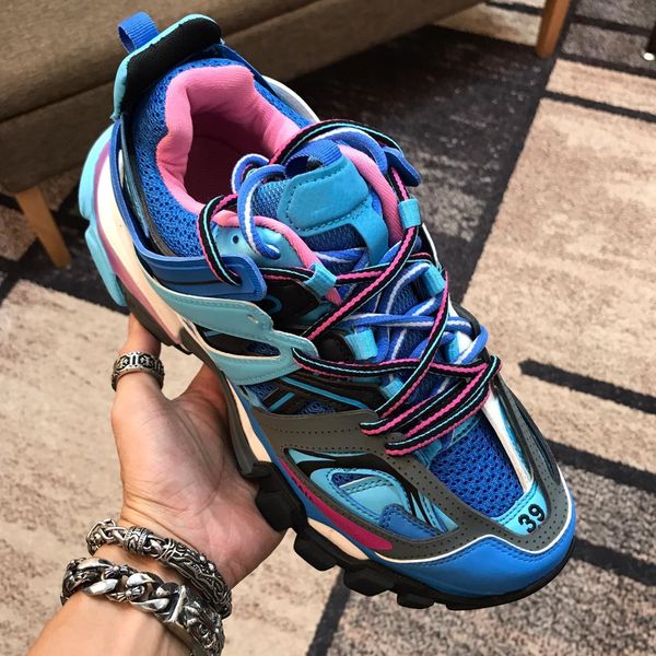 

paris 17fw fashion dad shoes triple s mens women casual shoes track 3.0 sneakers espadrilles chaussures de sport pour hommes, Black