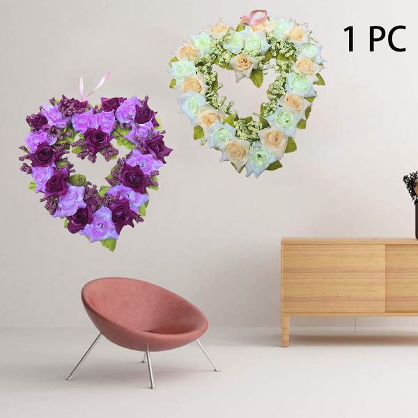 

crafts festival hanging garden heart shape wedding party home decor vivid lifelike ornament handmade bar artificial wreath