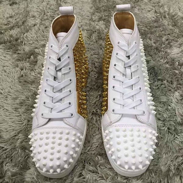 

original box]2020 new luxury design red bottom sneaker for men women trainers seavaste orlato men's flat junior print genuine leather, Black