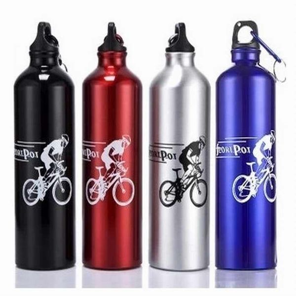 

new cycling camping bicycle sports aluminum alloy water bottle 750ml 2019 portable cycling camping bicycle sports