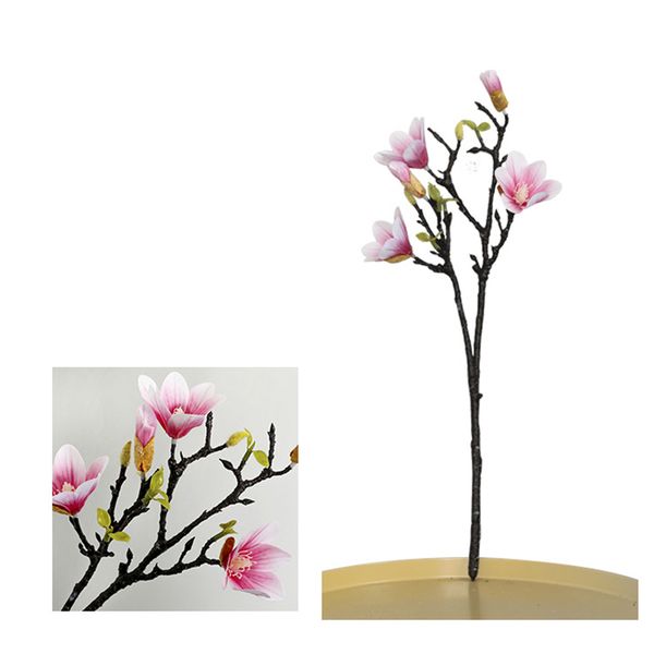 

heads artificial silk fake magnolia flower floral wedding bouquet party home