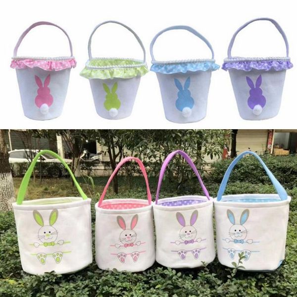 

easter basket canvas rabbit buckets bunny baskets candy tote bag easter egg hunt bags kids gift organizer 16 designs dw4974