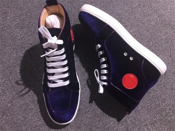 

new arrivals couple shoes red bottoms suede low- shoes fashion men red bottom sneakers lace up casual shoes c04, Black