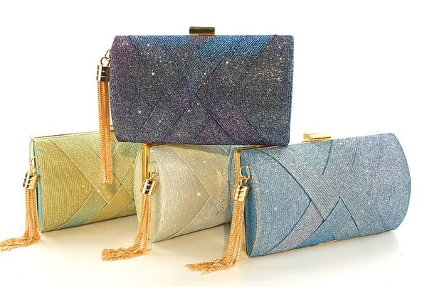 

2020 новая мода женская рука проведение мешок вечера изменение цвета satin кисточкой банкет сумка