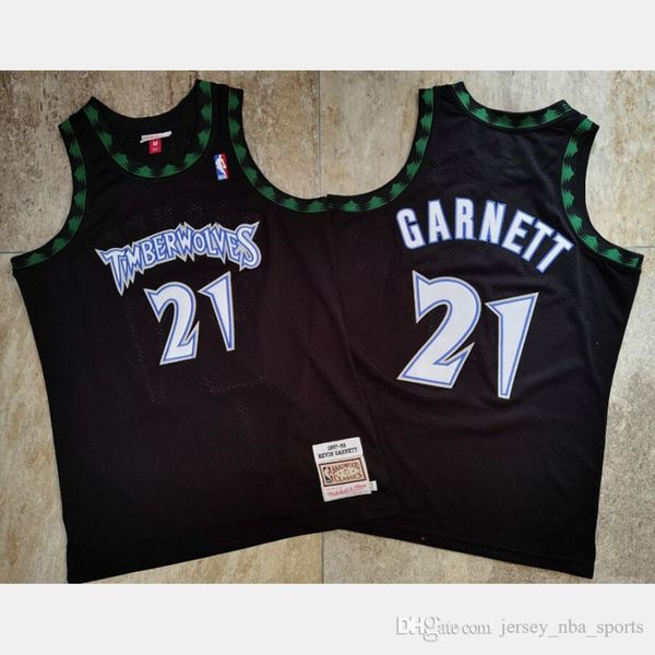 

men minnesota timberwolves kevin garnett mitchell & ness black hardwoods classics nba 1997-98 authentic jerseys