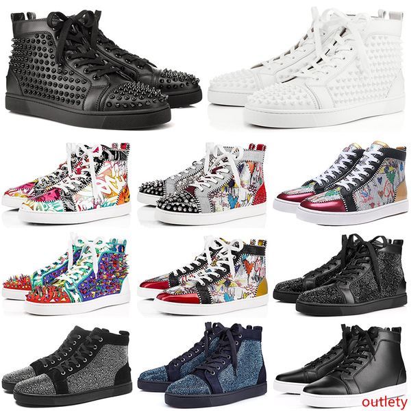 

модельер роскошные s обувь мужчины женщины шипованные шипы платформа кроссовки блеск старинные натуральная кожа повседневная заклепки кроссо