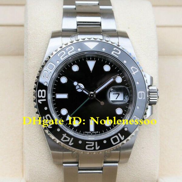 

12 style men's gmt ii black dial black ceramic bezel steel oyster 116710 116710ln 116718 126719 asia 2813 movement automatic watches, Slivery;brown