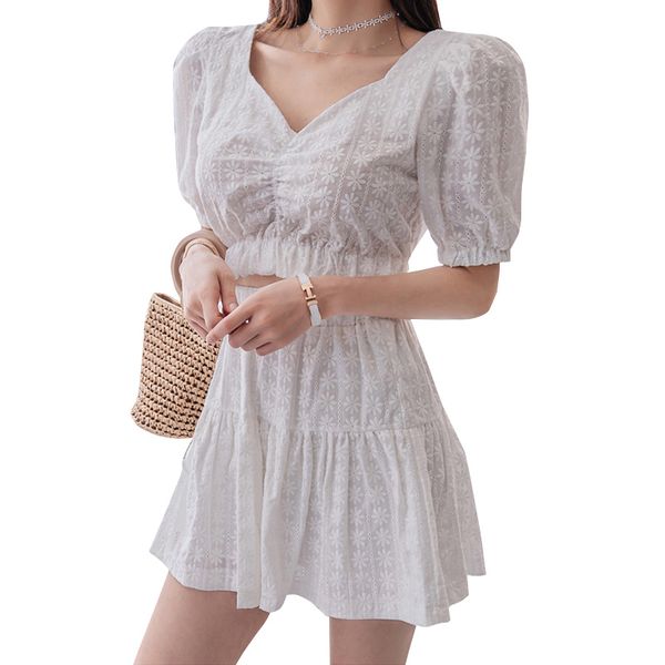 

summer korean office lady two piece sets women v-neck short sleeve blouse + mini skirt suits 2 piece casual cute white sets