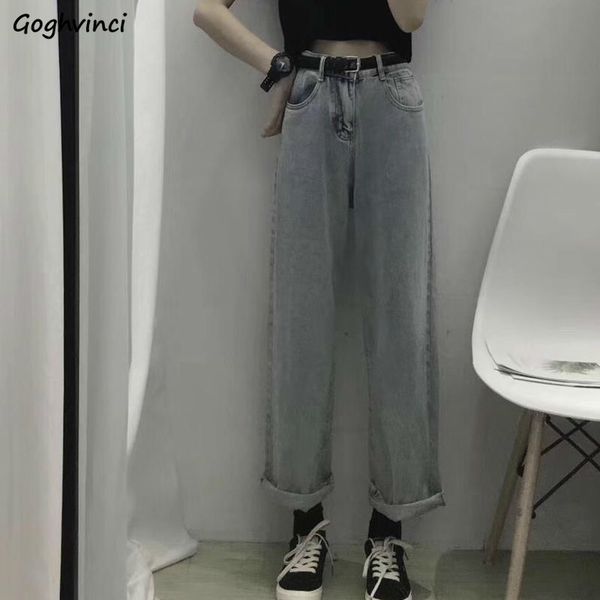 

women's jeans women high waist loose straight button pockets zipper denim trousers korean style chic trendy fashion womens daily leisur, Blue