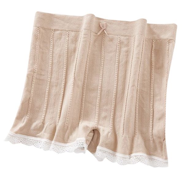 

ladies women summer safety pants thread ribbed lace seamless underpants bowknot cotton panties under skirt shorts tangas #a, Black;pink