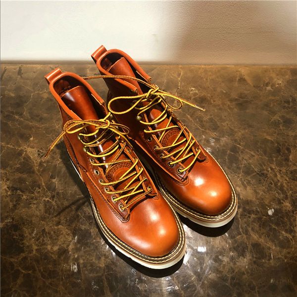 

2019 handmade ankle boots quality vintage men spring casual shoes luxury design big size outdoor safety work motorcycle boots, Black
