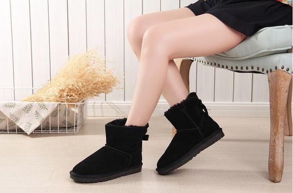 

women warm snow boots winter boots genuine cowhide leather women boots ankle fur shoes with high quality
