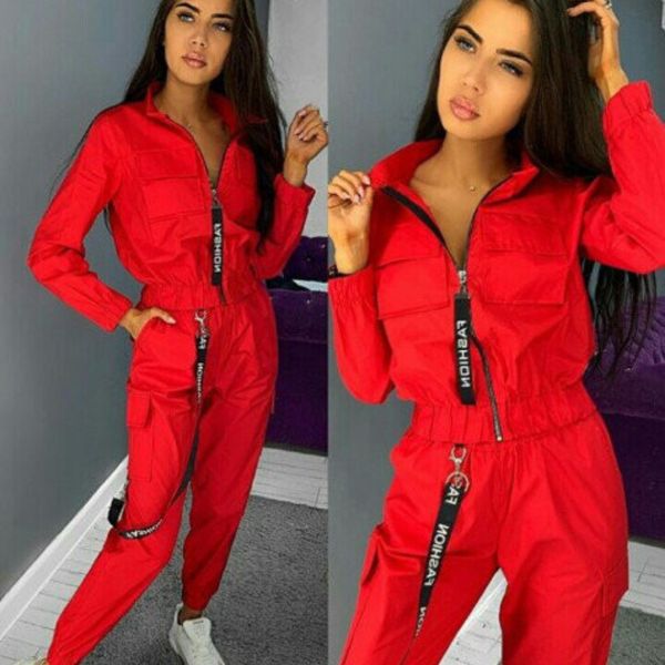 

2019 women's sportswear two piece set2019 solid color zipper two piece set, Gray