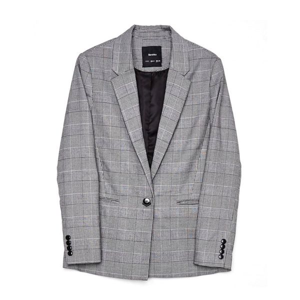 

new 2020 blazer for women plaid slim jacket with a button long sleeve stitching business cardigan fashion, White;black