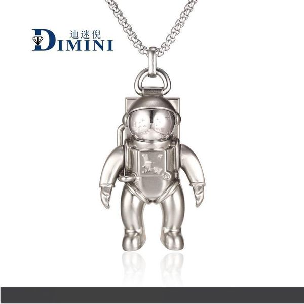 

студия логотип металлическая цепь ожерелье браслет астронавт астронавт робот ожерелье блуждающая земля кулон zdl 89, Golden;silver