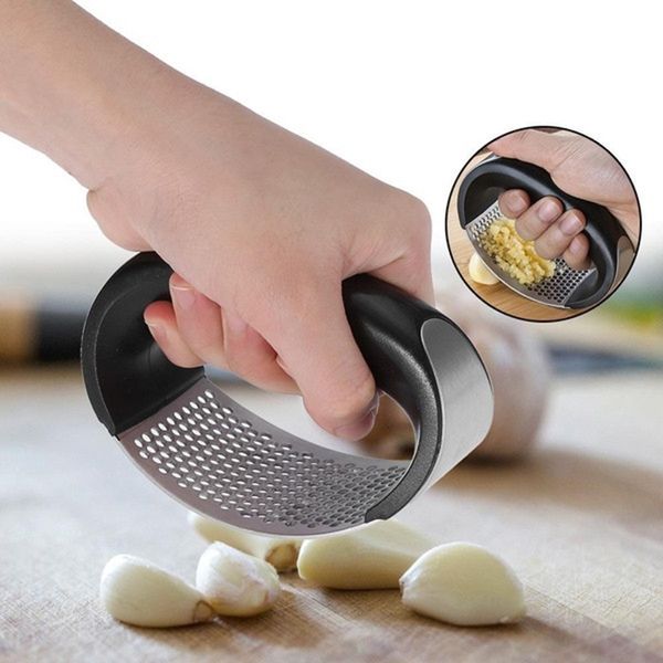 

manual garlic presser stainless steel curved garlic ginger grinding slicer chopper garlic presses cooking gadgets kitchen tools