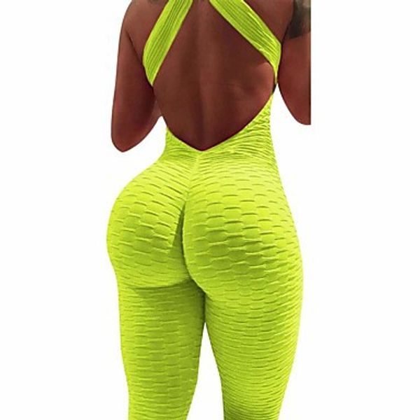 

urbanica solid 13 colors european and american popular women's open back yoga exercise fitness pants jacquard buttock jumpsuit, White;red
